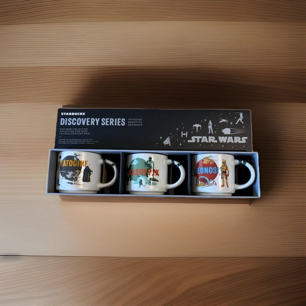 Starbucks Discovery Series Star Wars Ornament Set 3 Tatooine Kashyyyk Geonosis